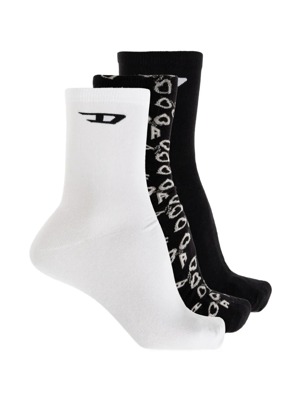 Diesel 3-pack socks with handcuff motif - Nero
