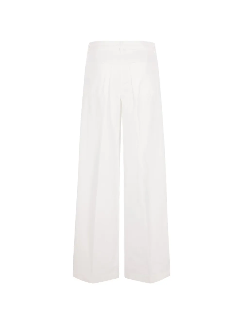 ASPESI Ribfluwelen broek met wijde pijpen Wit