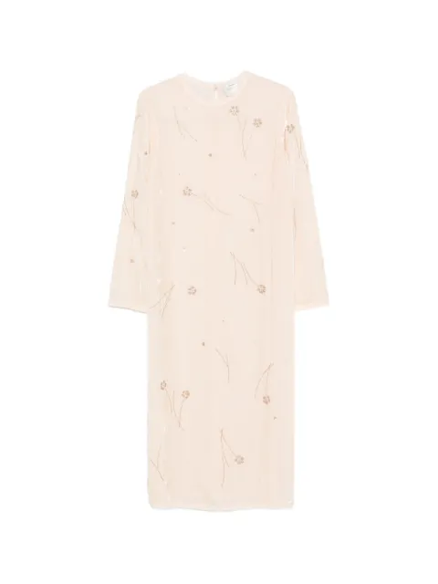 Forte Forte robe mi-longue brodée en velours à effet froissé