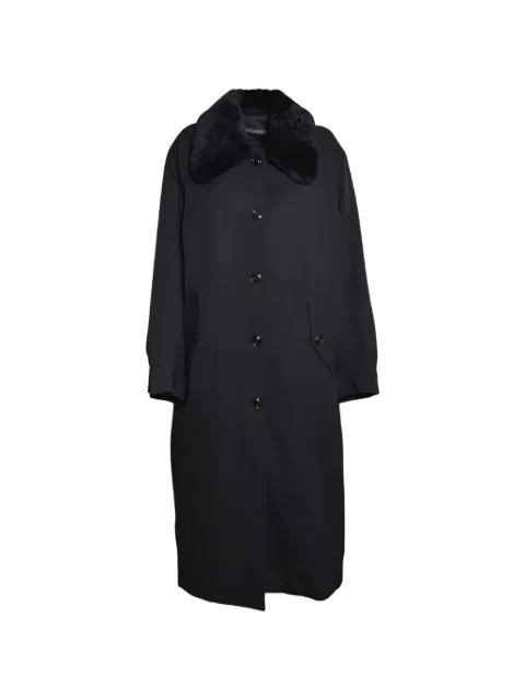 OUR LEGACY faux-fur collar single-breasted coat