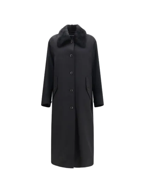OUR LEGACY faux-fur collar single-breasted coat