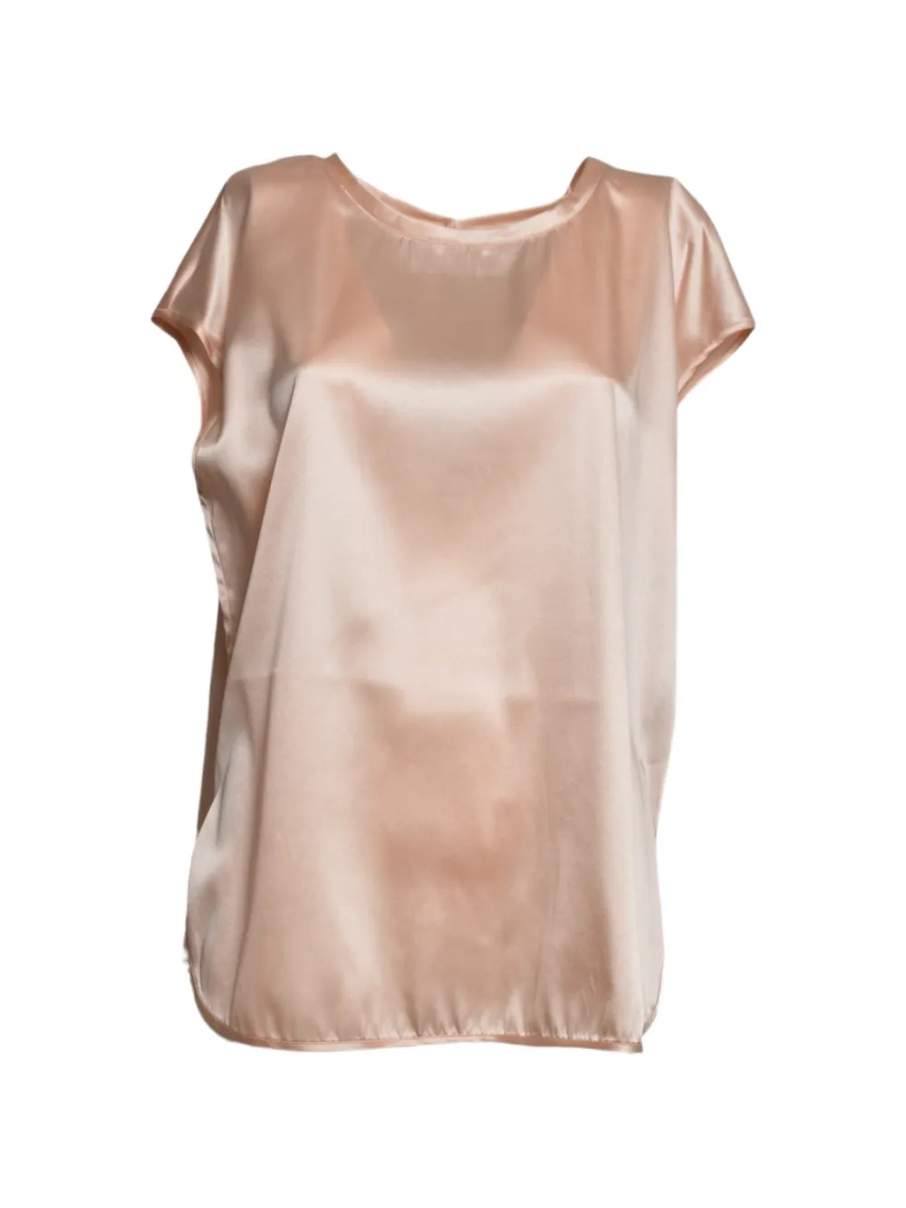 SOLOTRE satin-finish short-sleeve blouse