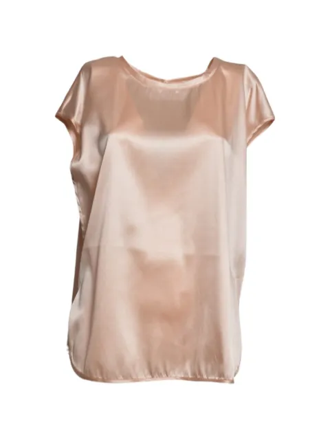 SOLOTRE satin-finish short-sleeve blouse