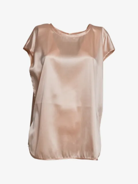 SOLOTRE satin-finish short-sleeve blouse