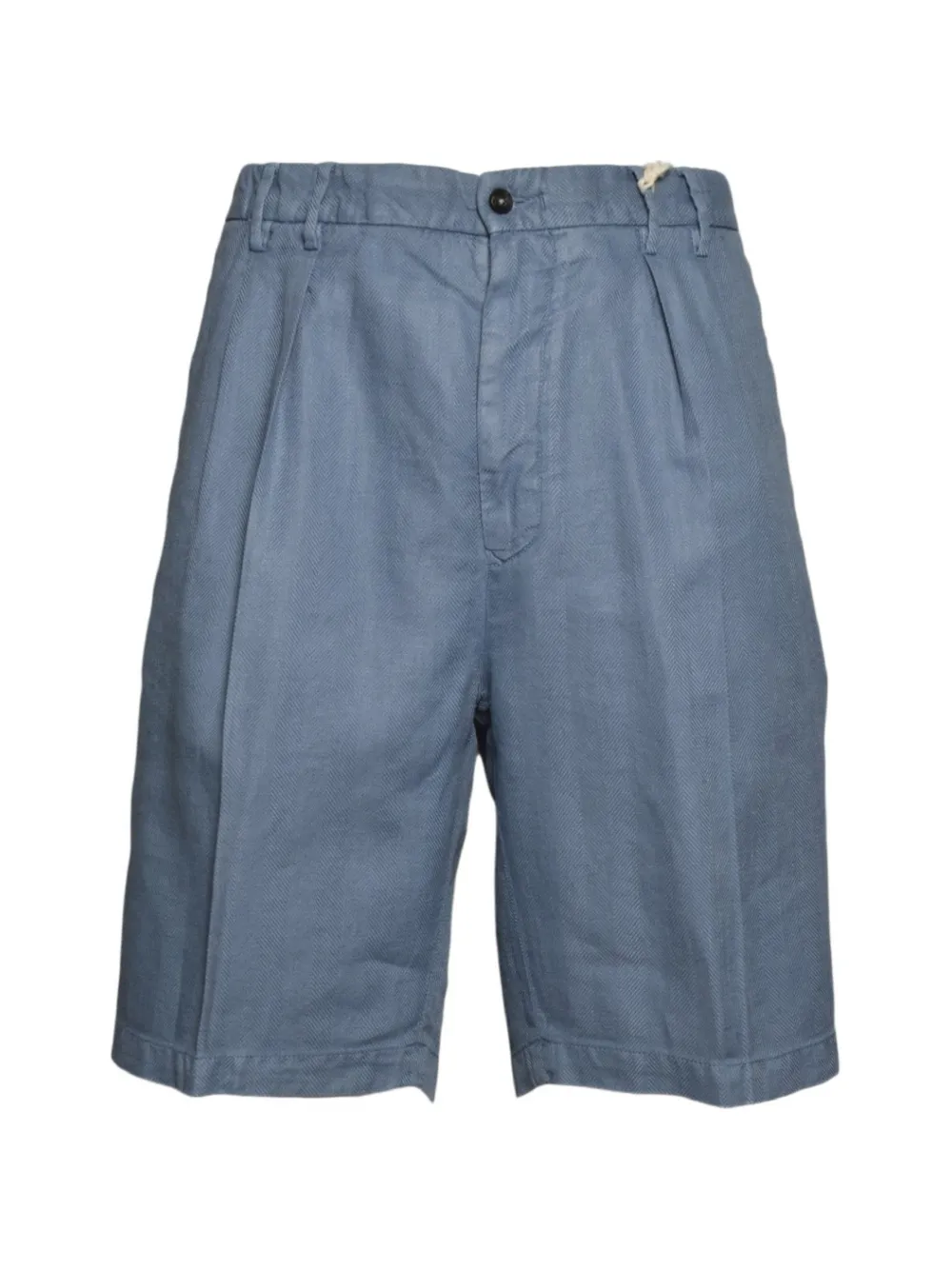 L.B.M. 1911 pleated herringbone shorts - Blau