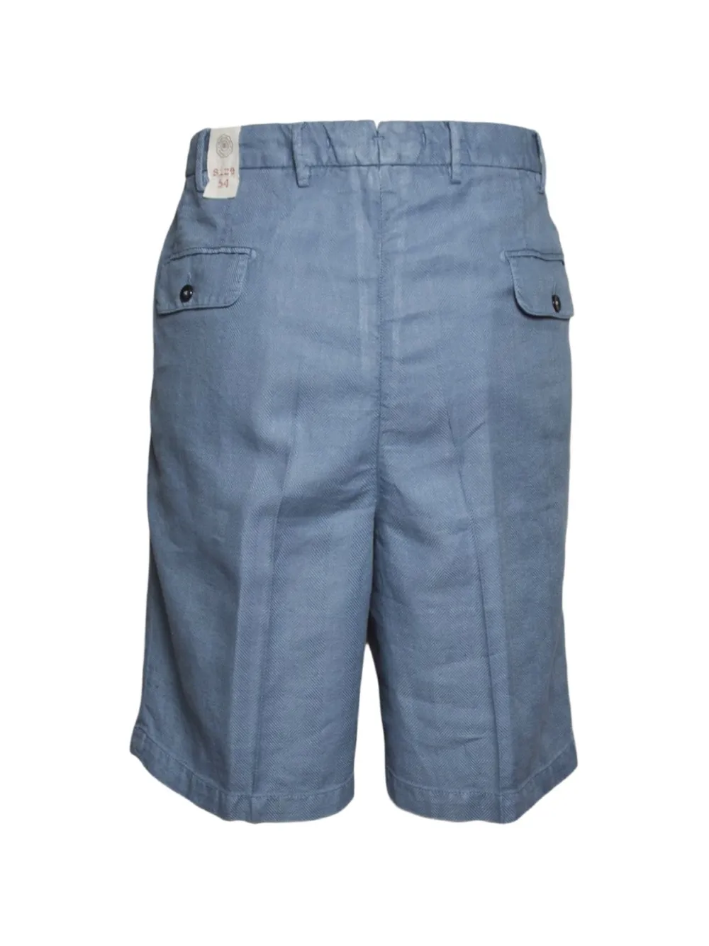 L.B.M. 1911 Geplooide shorts met visgraatpatroon Blauw