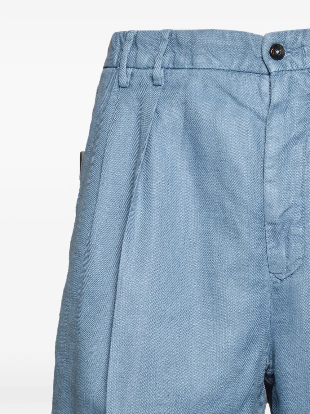 L.B.M. 1911 Geplooide shorts met visgraatpatroon Blauw