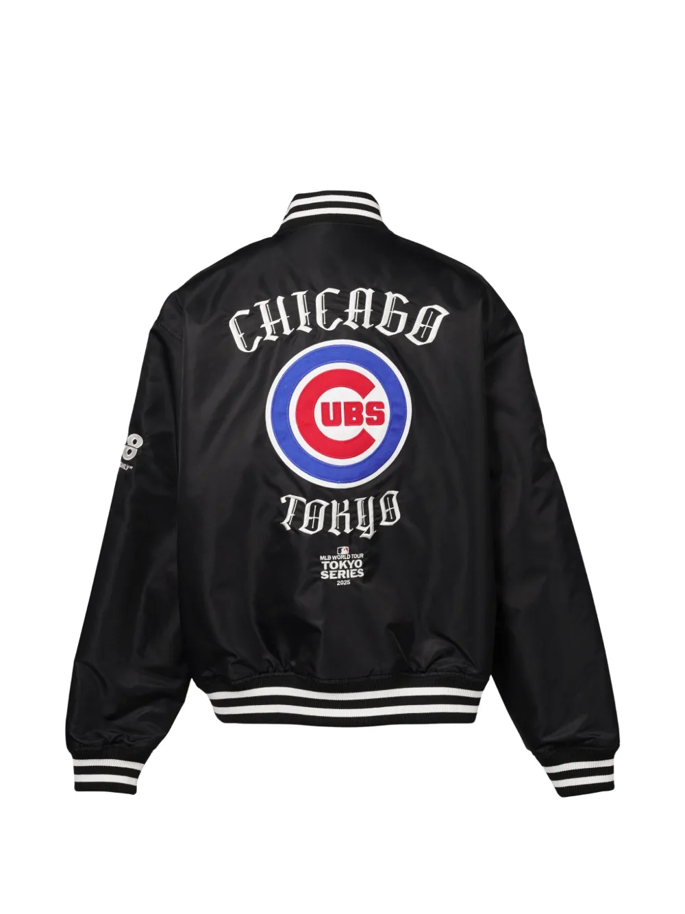 NEW ERA CAP Chicago Cubs bomberjack met geborduurd logo Zwart