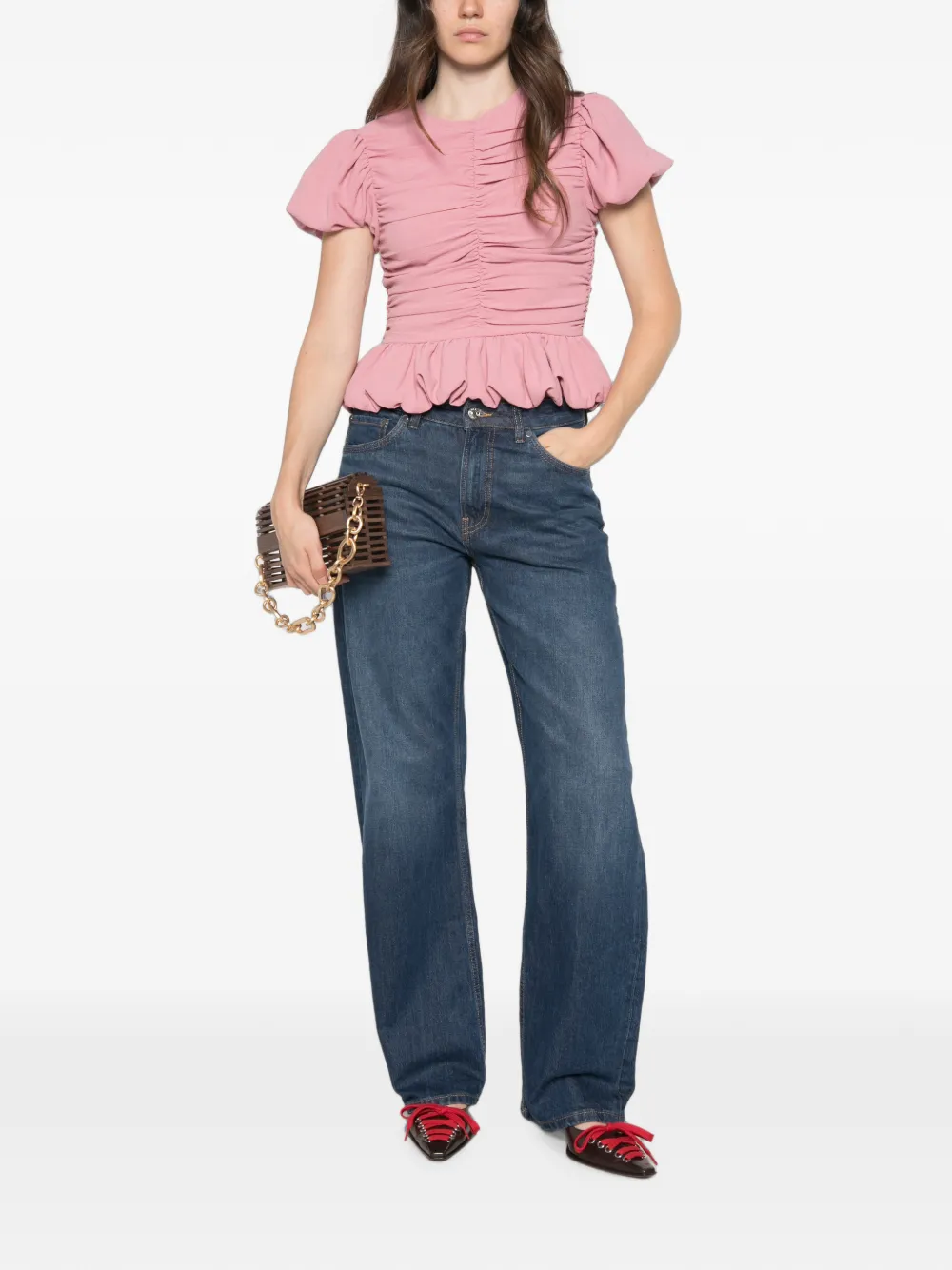 ROTATE BIRGER CHRISTENSEN Blouse met pofmouwen Roze