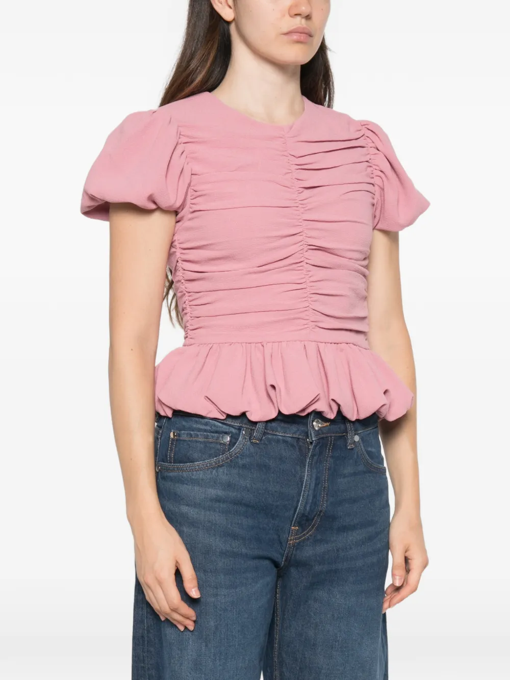 ROTATE BIRGER CHRISTENSEN Blouse met pofmouwen Roze