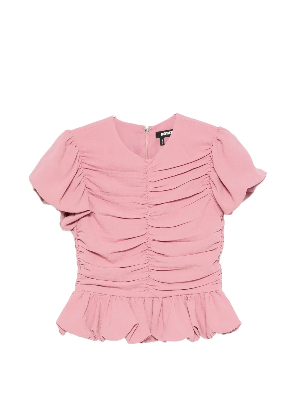 ROTATE BIRGER CHRISTENSEN ruched puff-sleeve blouse - Rosa