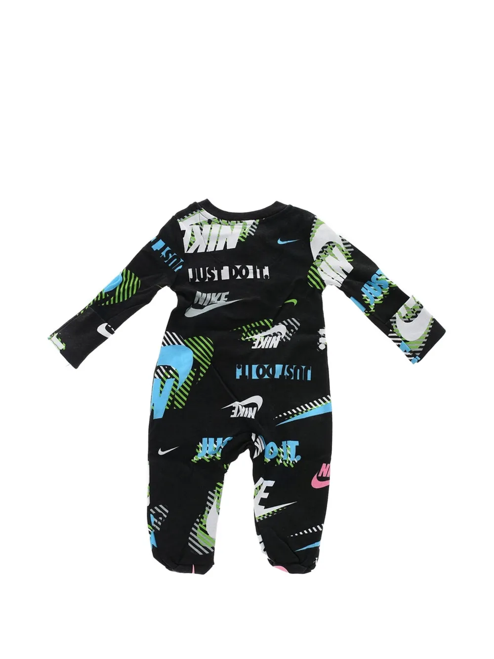 Nike Kids logo-print zip-up romper Zwart
