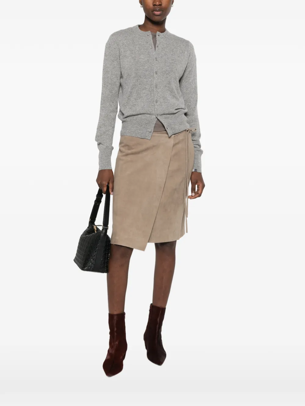 extreme cashmere Little 2 vest met knoopsluiting en lange mouwen Grijs