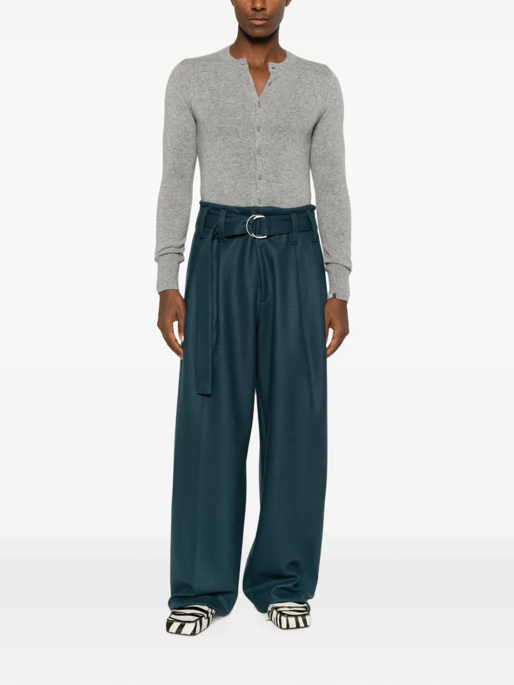extreme cashmere Little 2 vest met knoopsluiting en lange mouwen Grijs