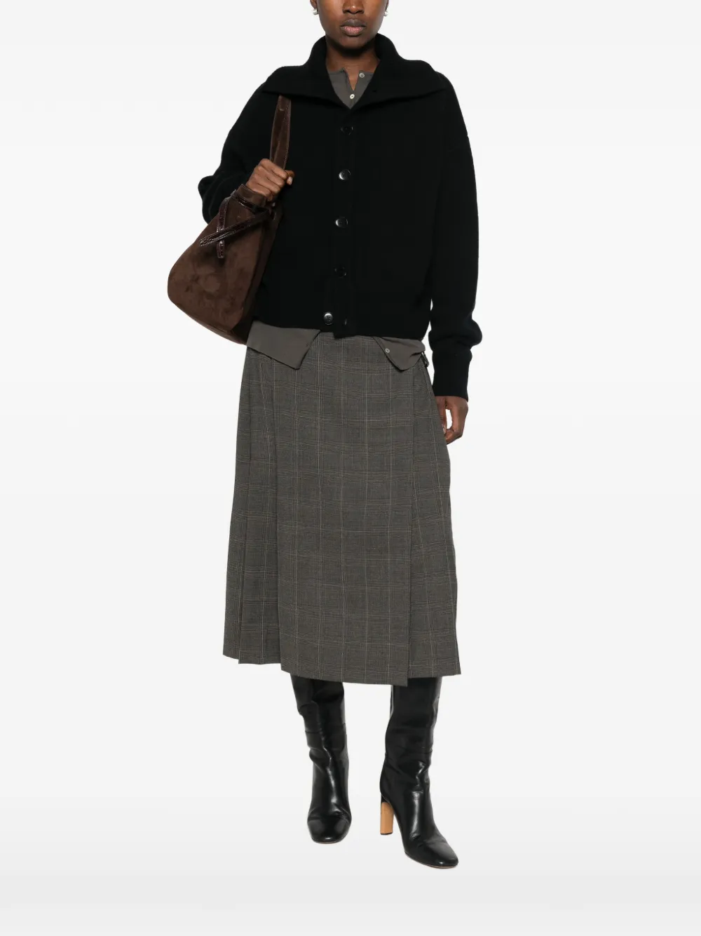 extreme cashmere N°377 Clement kasjmier vest met hoge hals Zwart
