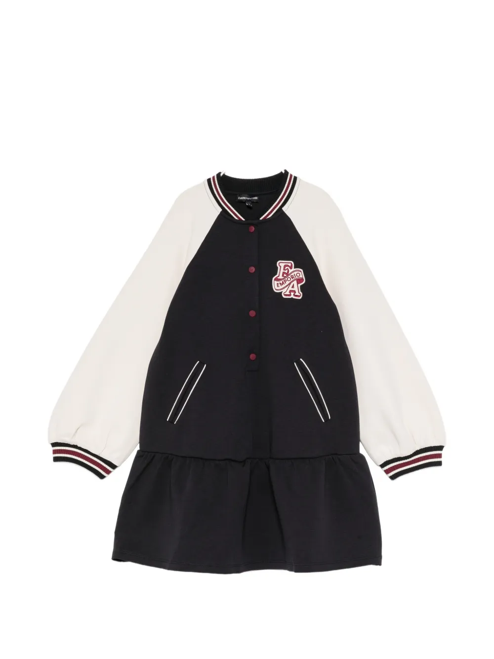 Emporio Armani Kids double jersey raglan-sleeve dress - Nero