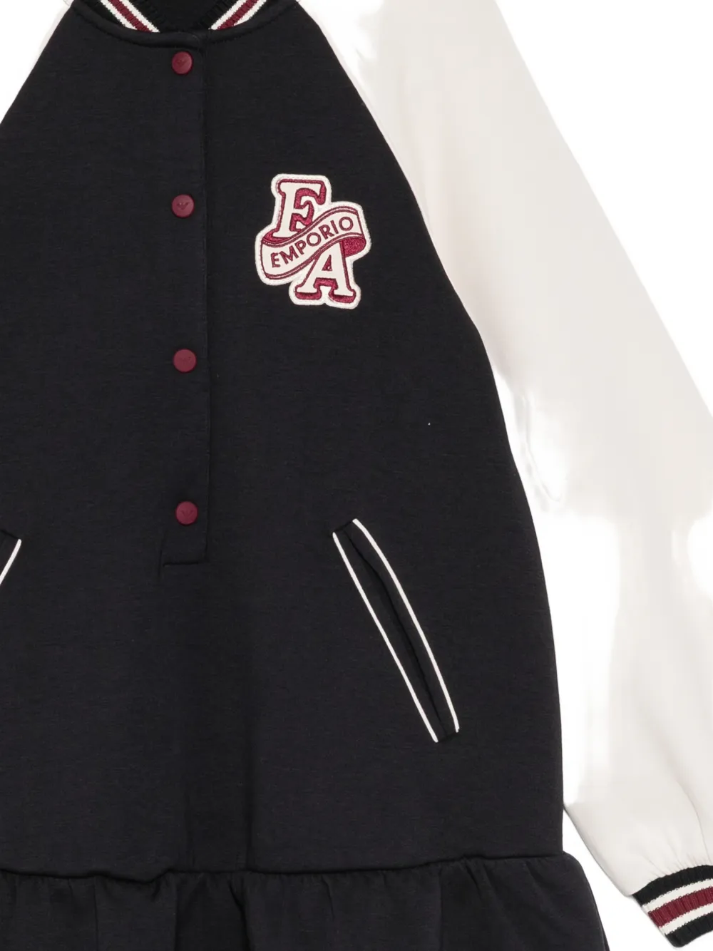 Emporio Armani Kids Jurk van dubbel jersey met raglanmouwen Zwart