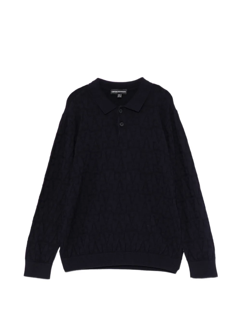 Emporio Ar i Kids logo-jacquarded polo Blauw