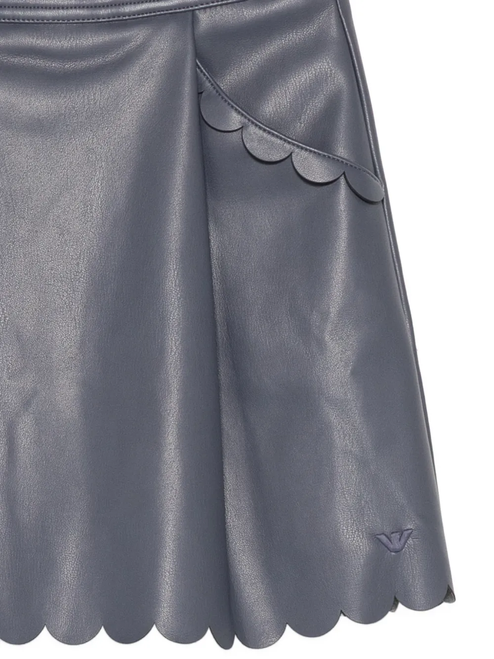 Emporio Armani Kids Rok van imitatieleer met gewelfde rand Grijs
