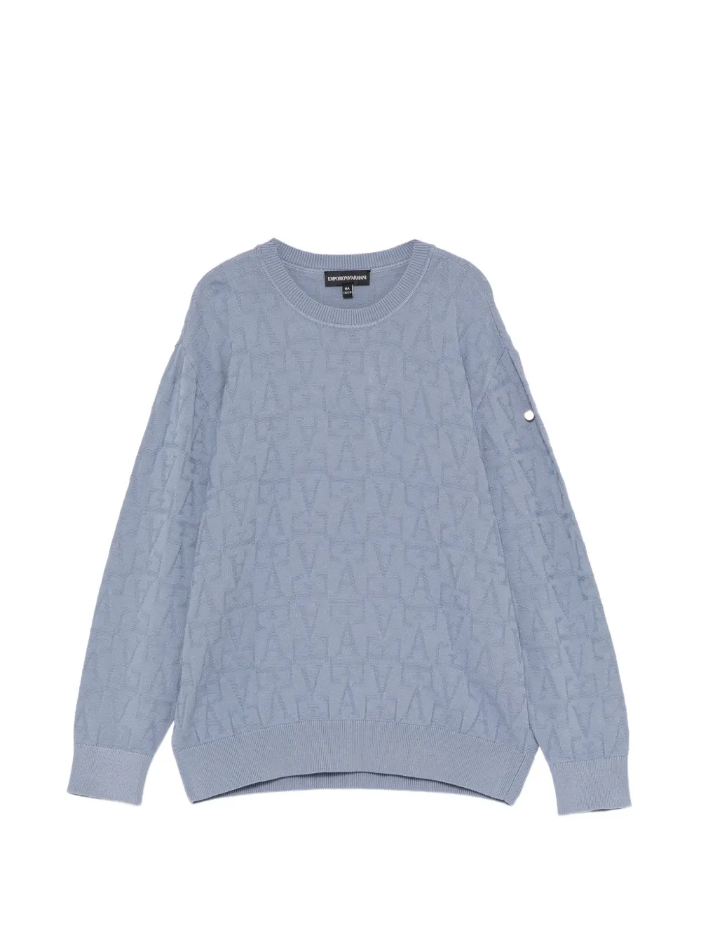 Emporio Ar i Kids monogram jacquard sweater Blauw