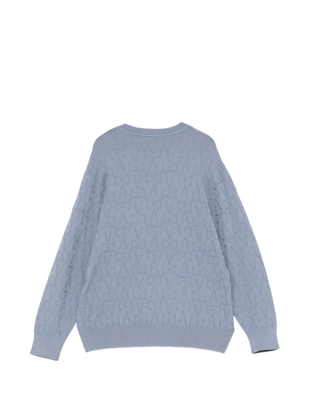 Emporio Armani Kids monogram jacquard sweater Blauw