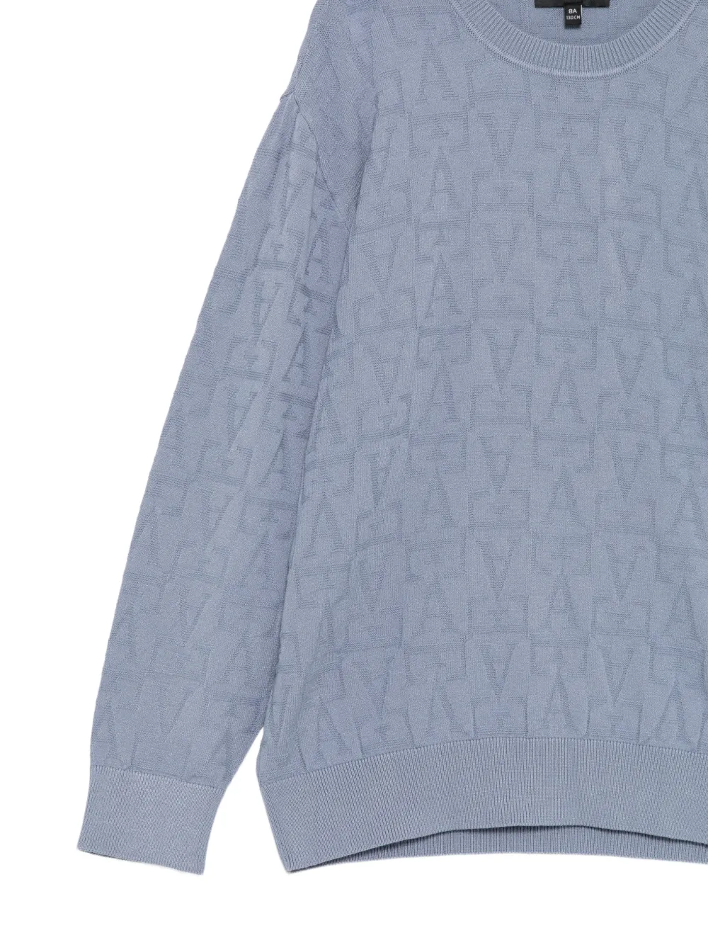 Emporio Armani Kids monogram jacquard sweater Blauw