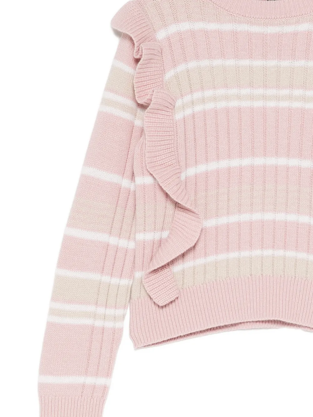 Emporio Armani Kids Trui met ronde hals en ruches Roze
