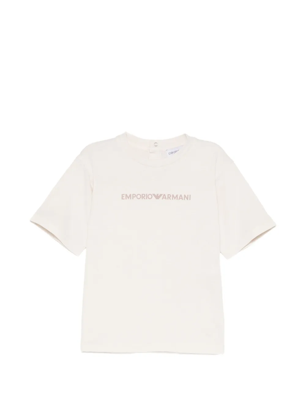 Emporio Armani Kids logo-print cotton T-shirt - Toni neutri