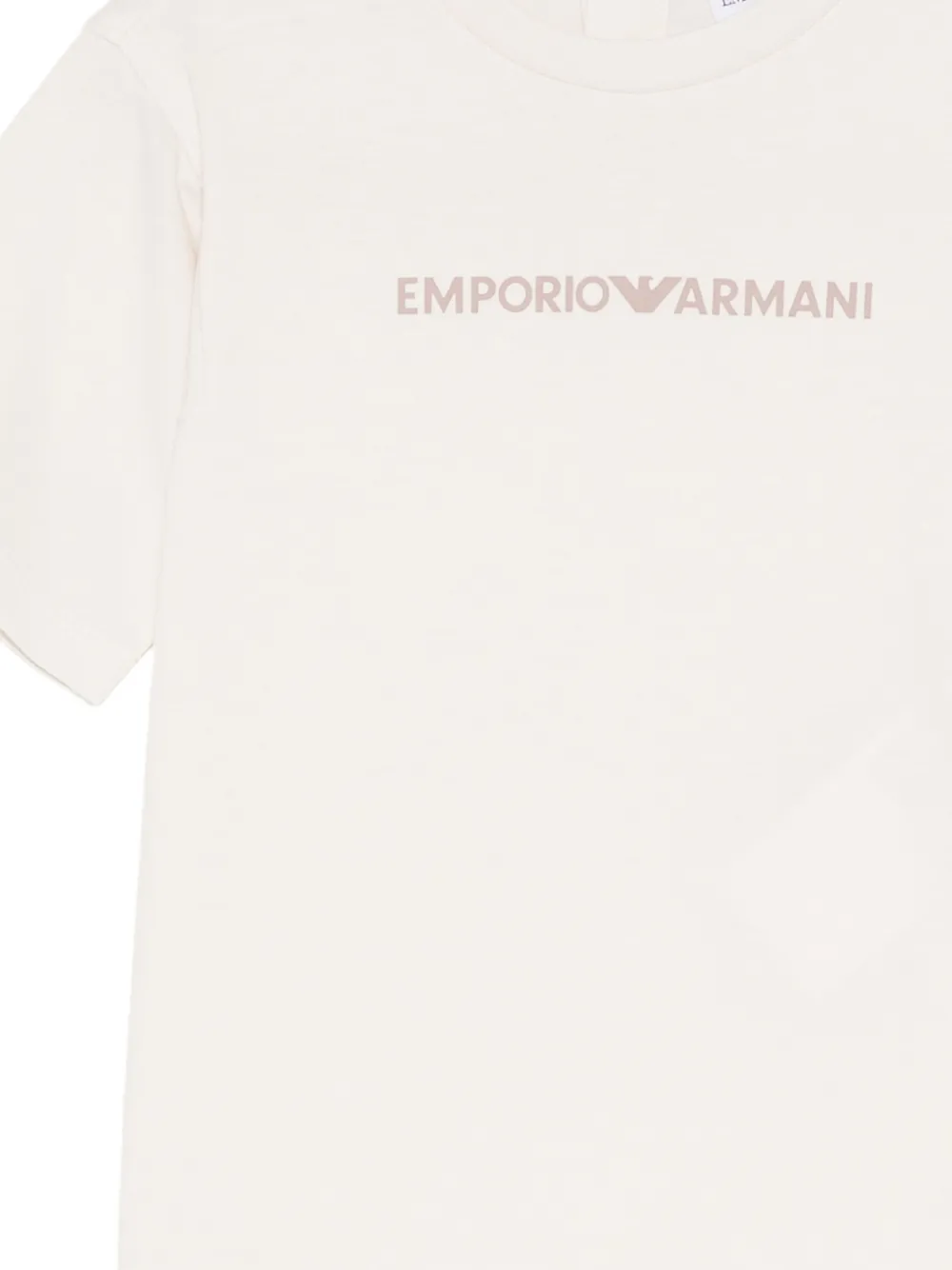 Emporio Armani Kids Katoenen T-shirt met logoprint Beige