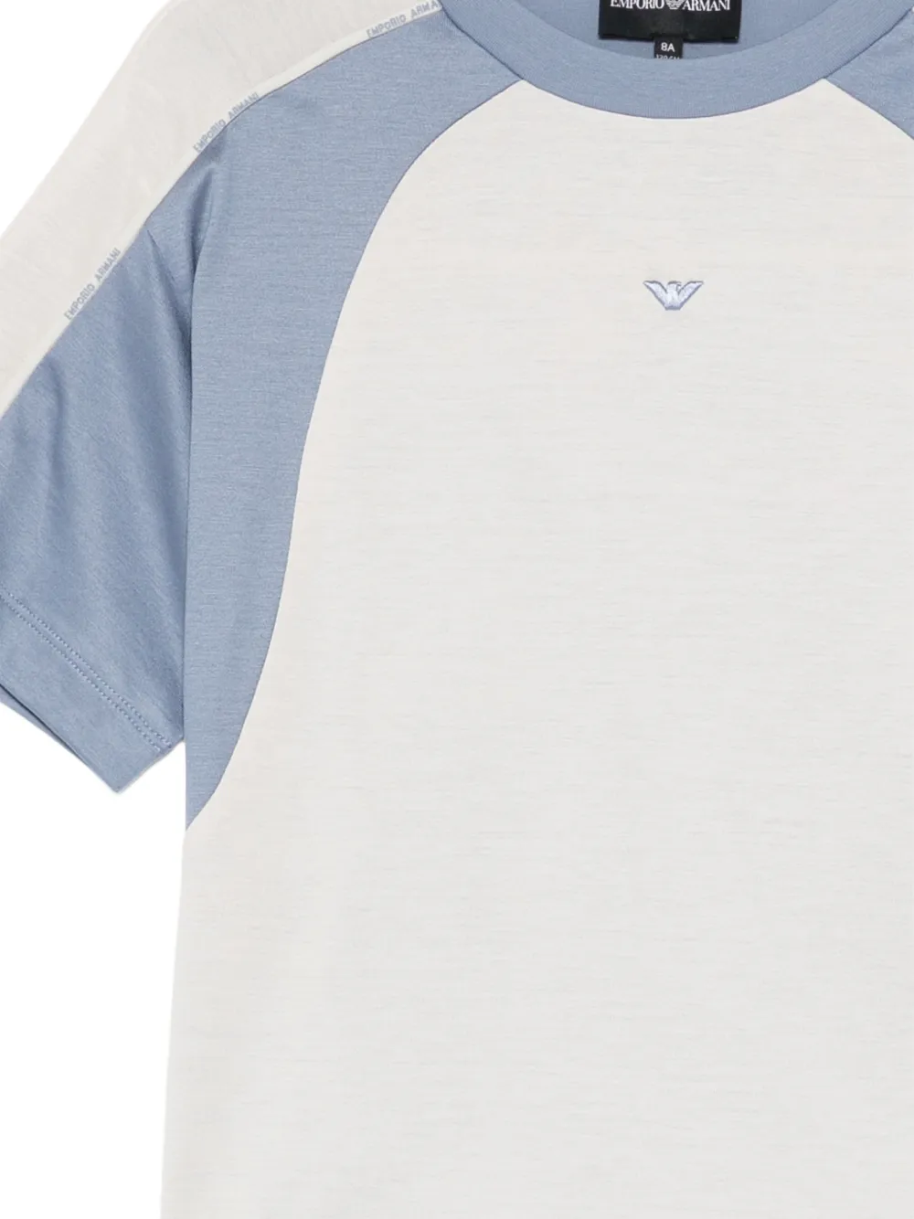 Emporio Armani Kids T-shirt met colourblocking en raglanmouwen Blauw
