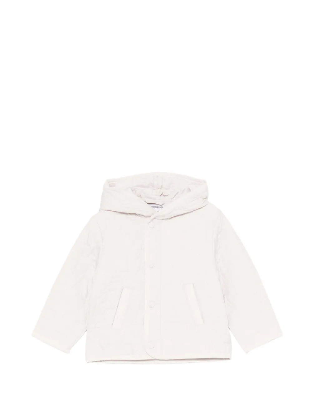Emporio Armani Kids logo-quilted hooded jacket - Toni neutri