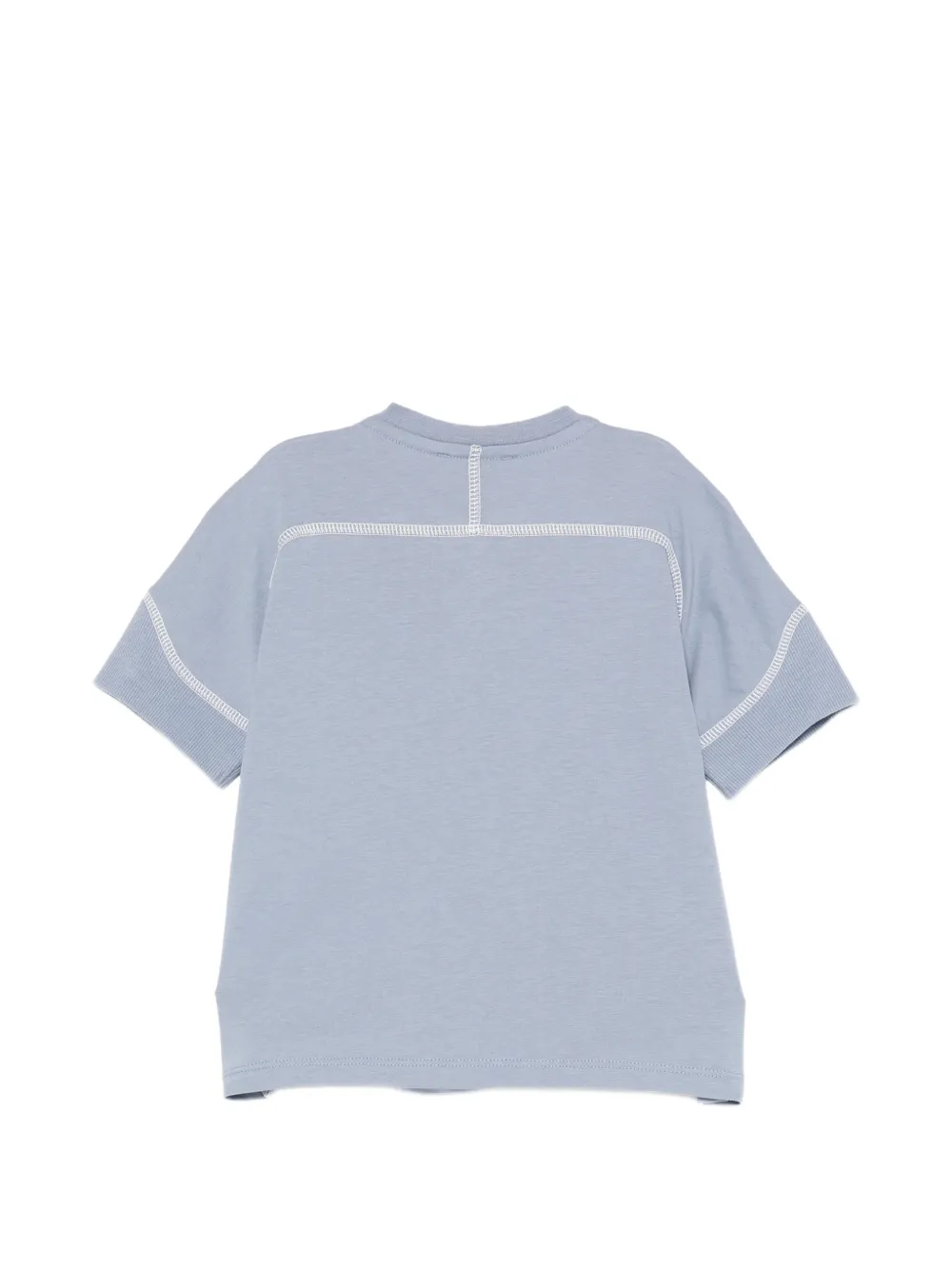 Emporio Armani Kids T-shirt met logo-patch en contrasterende stiksels Blauw