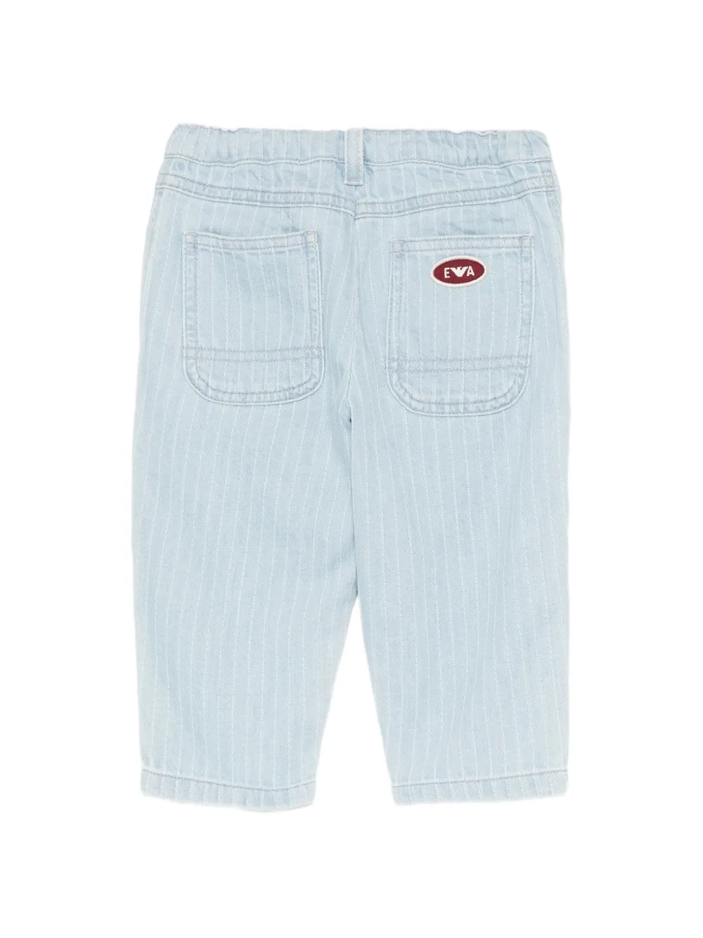 Emporio Armani Kids pinstripe-pattern jeans Blauw
