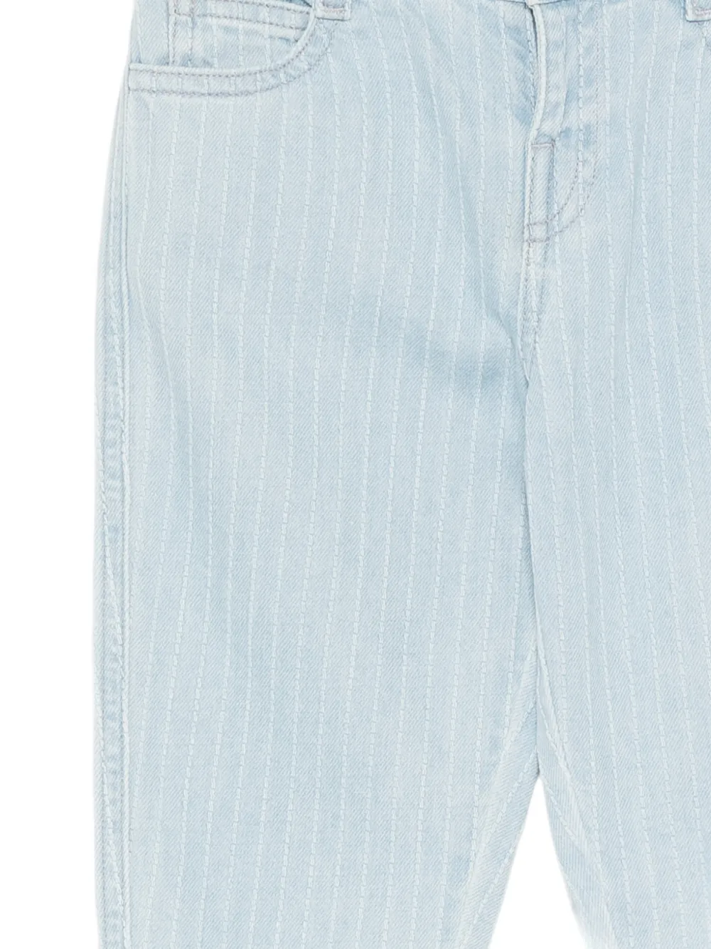 Emporio Armani Kids pinstripe-pattern jeans Blauw