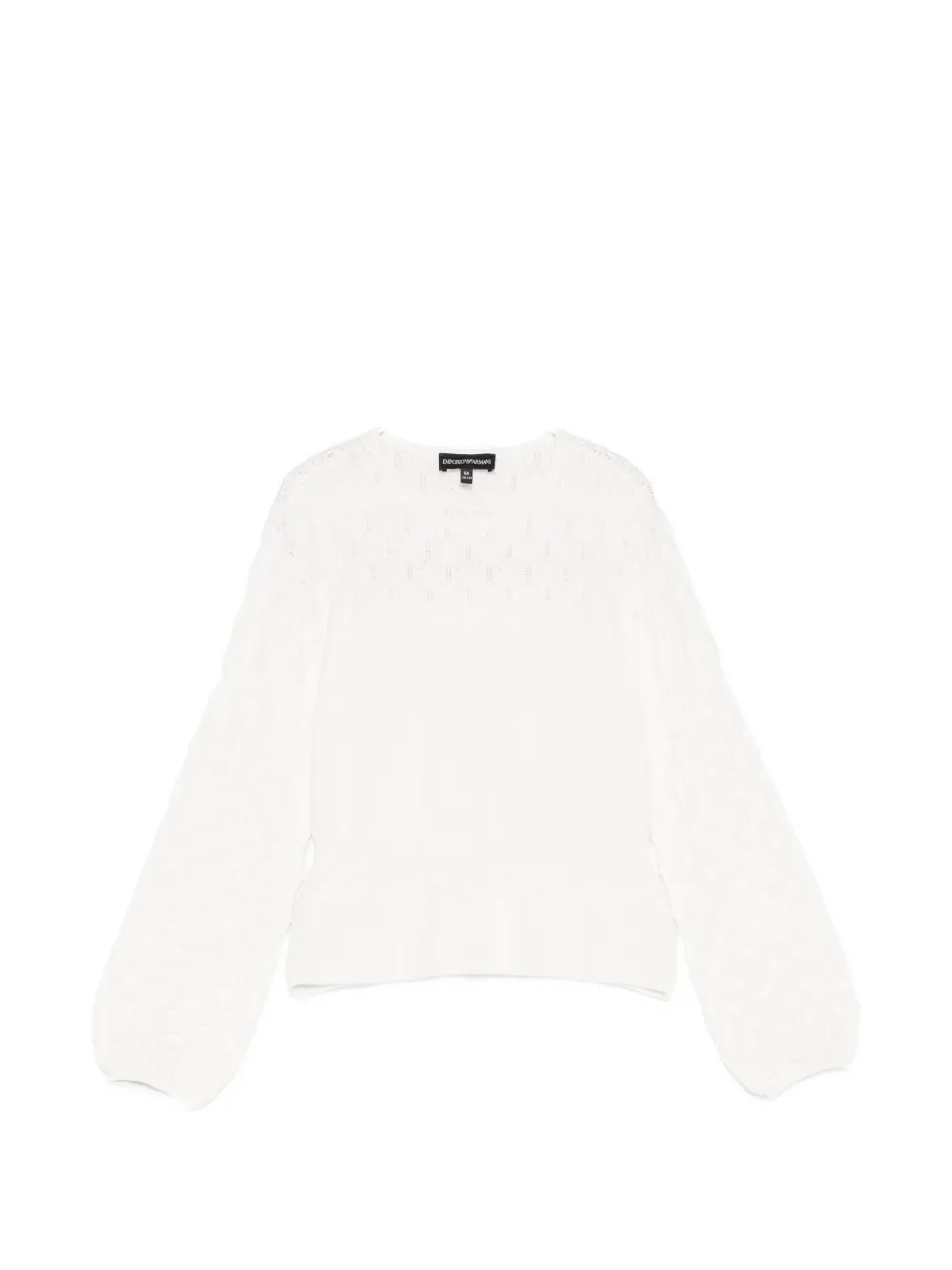 Emporio Armani Kids open-knit long-sleeve sweater - Toni neutri
