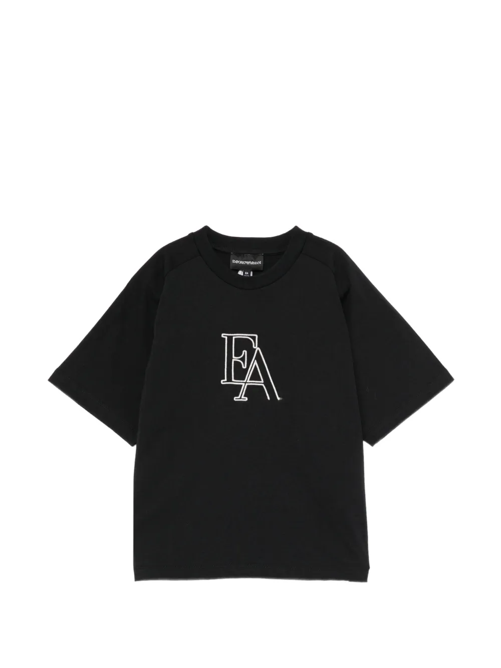 Emporio Ar i Kids logo-embroidered T-shirt Blauw