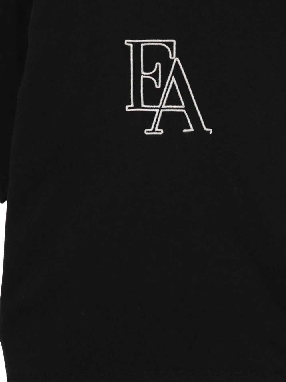 Emporio Armani Kids logo-embroidered T-shirt Blauw