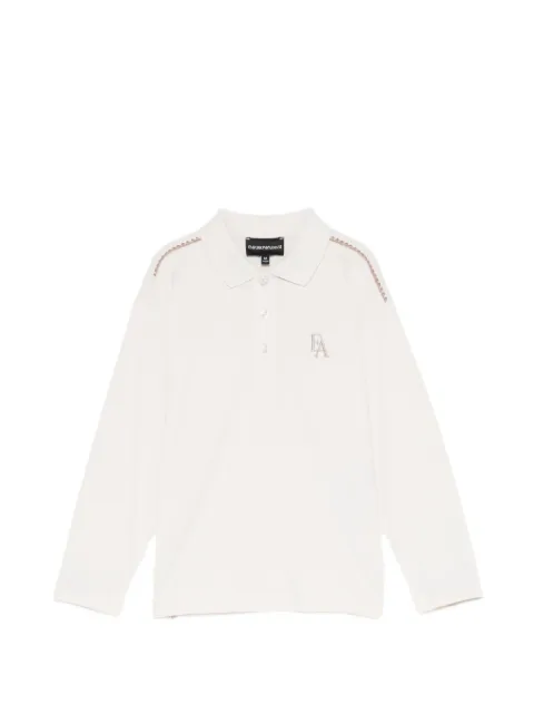 Emporio Armani Kids playera tipo polo con logo bordado y ribete trenzado