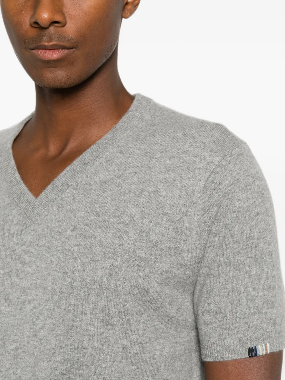 extreme cashmere Martina trui met korte mouwen en V-hals Grijs
