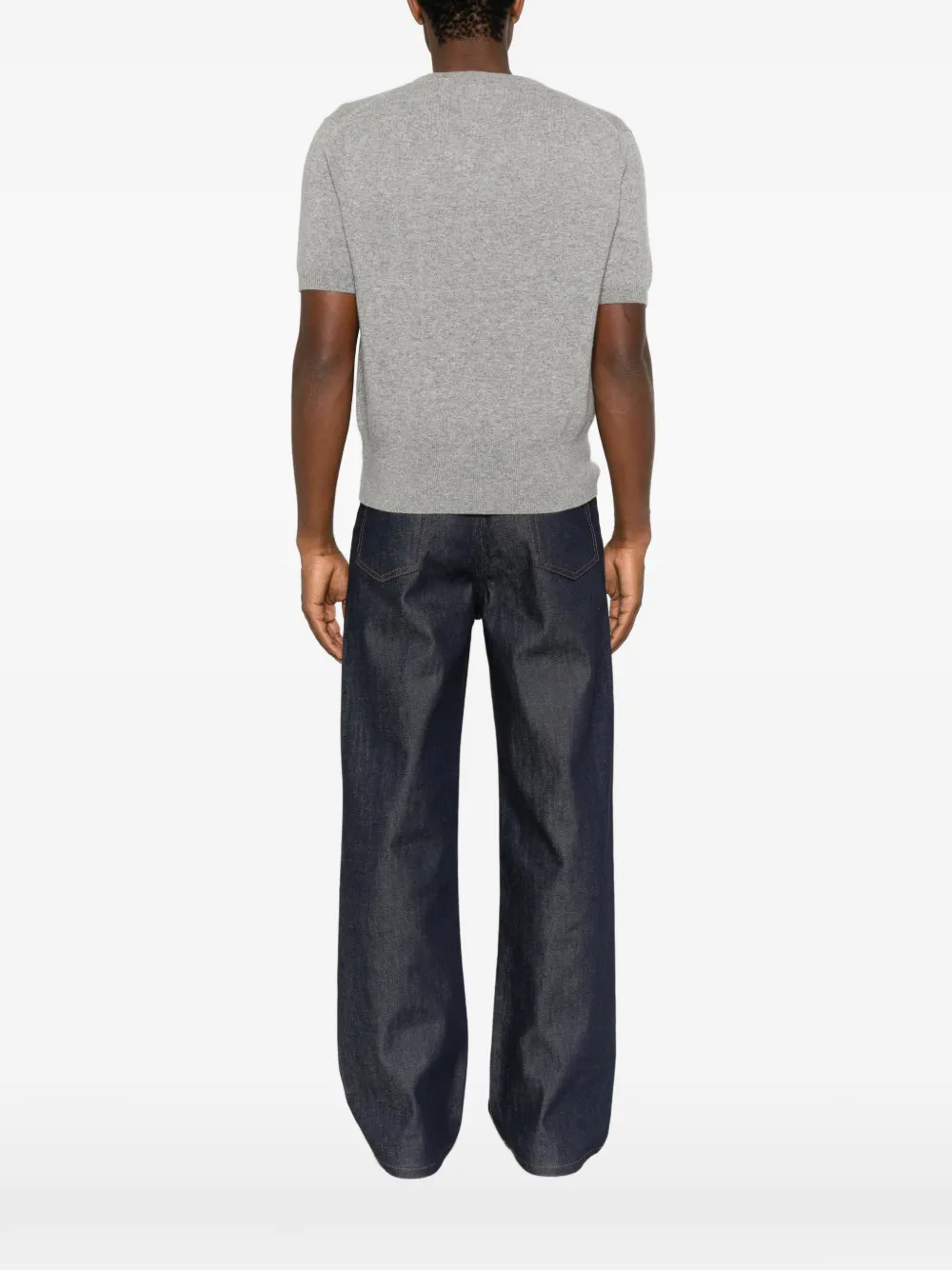 extreme cashmere Martina trui met korte mouwen en V-hals Grijs