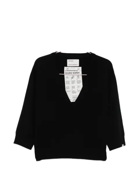 extreme cashmere Pearl V-neck three-quarter sleeve sweater
