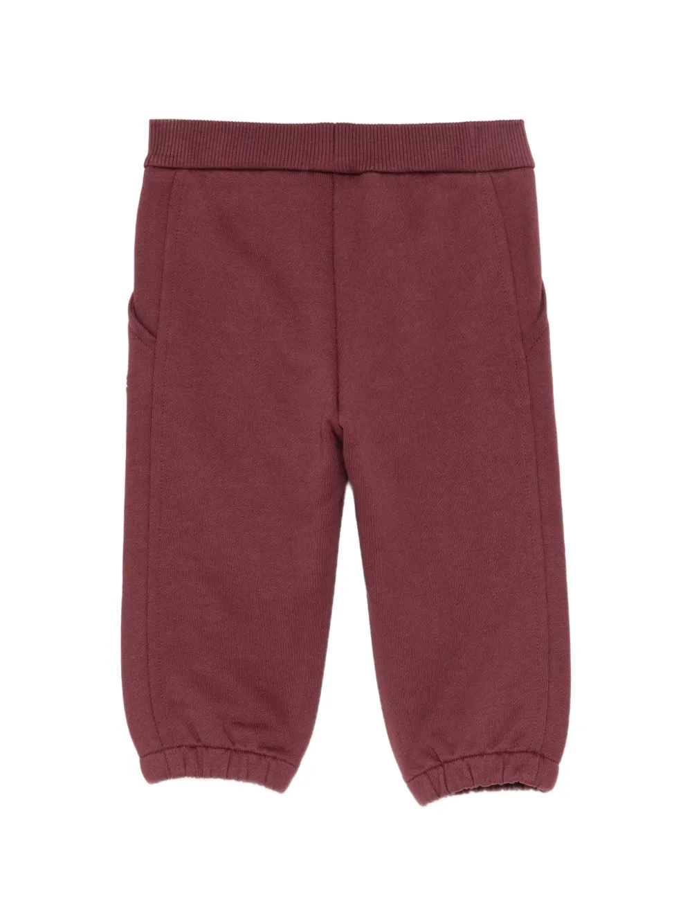 Emporio Armani Kids logo-embroidered cotton fleece sweatpants Rood