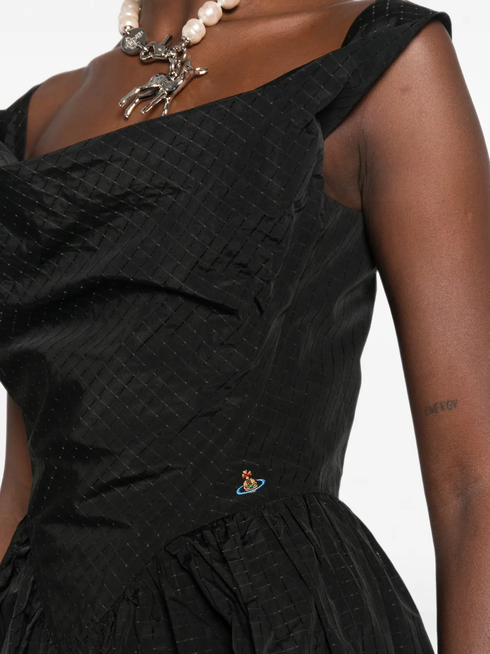 Vivienne Westwood Geruite jurk in korset-stijl Zwart