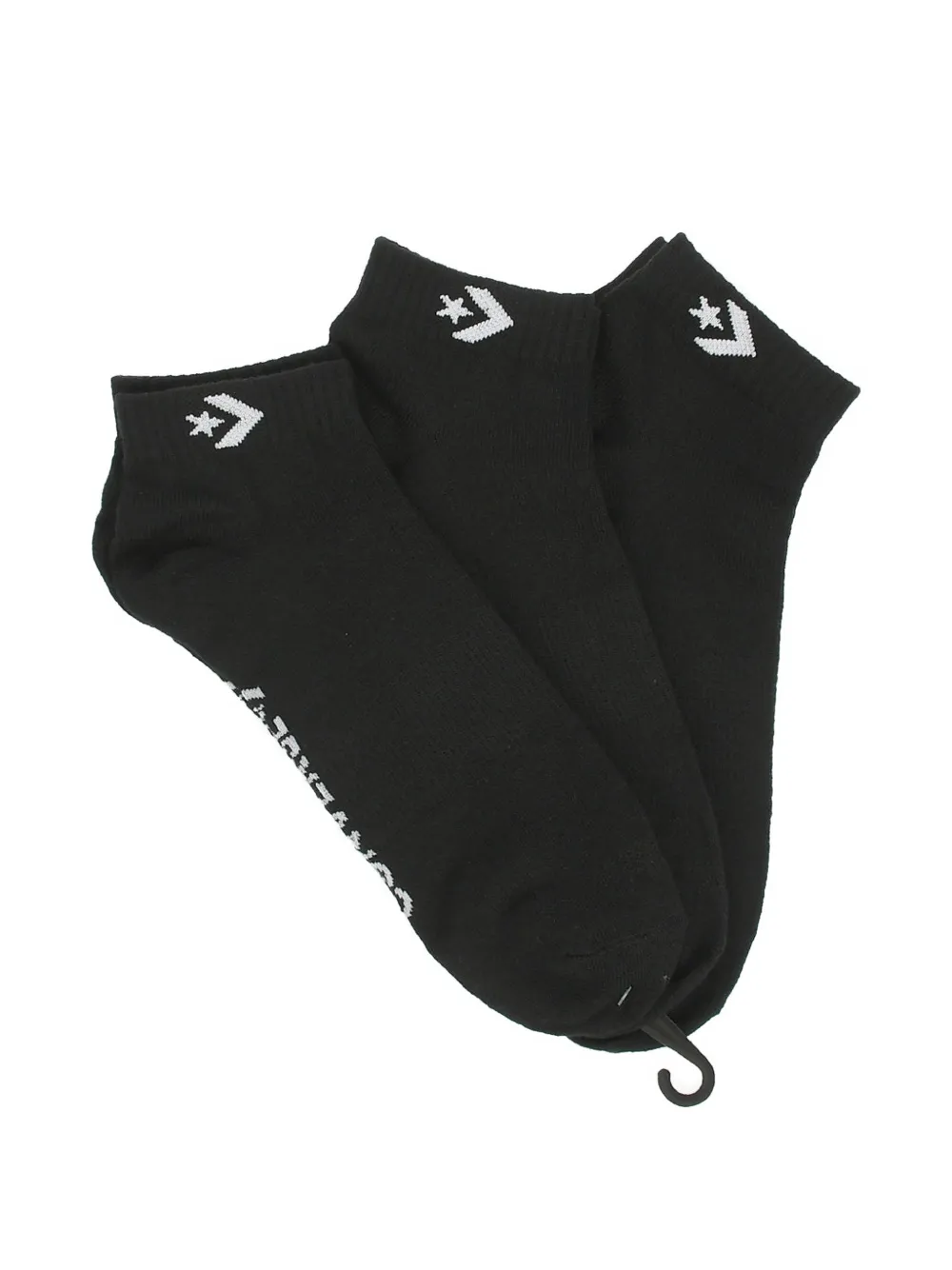 Converse Logo-embroidered Ankle Socks (set Of Three) In Black