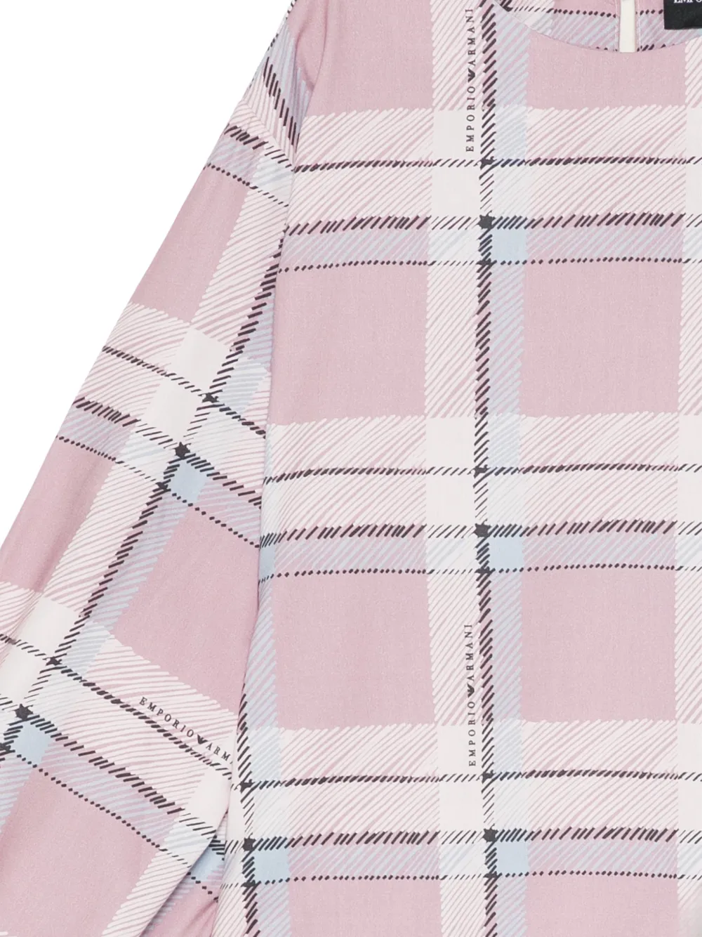 Emporio Armani Kids checked blouse Roze