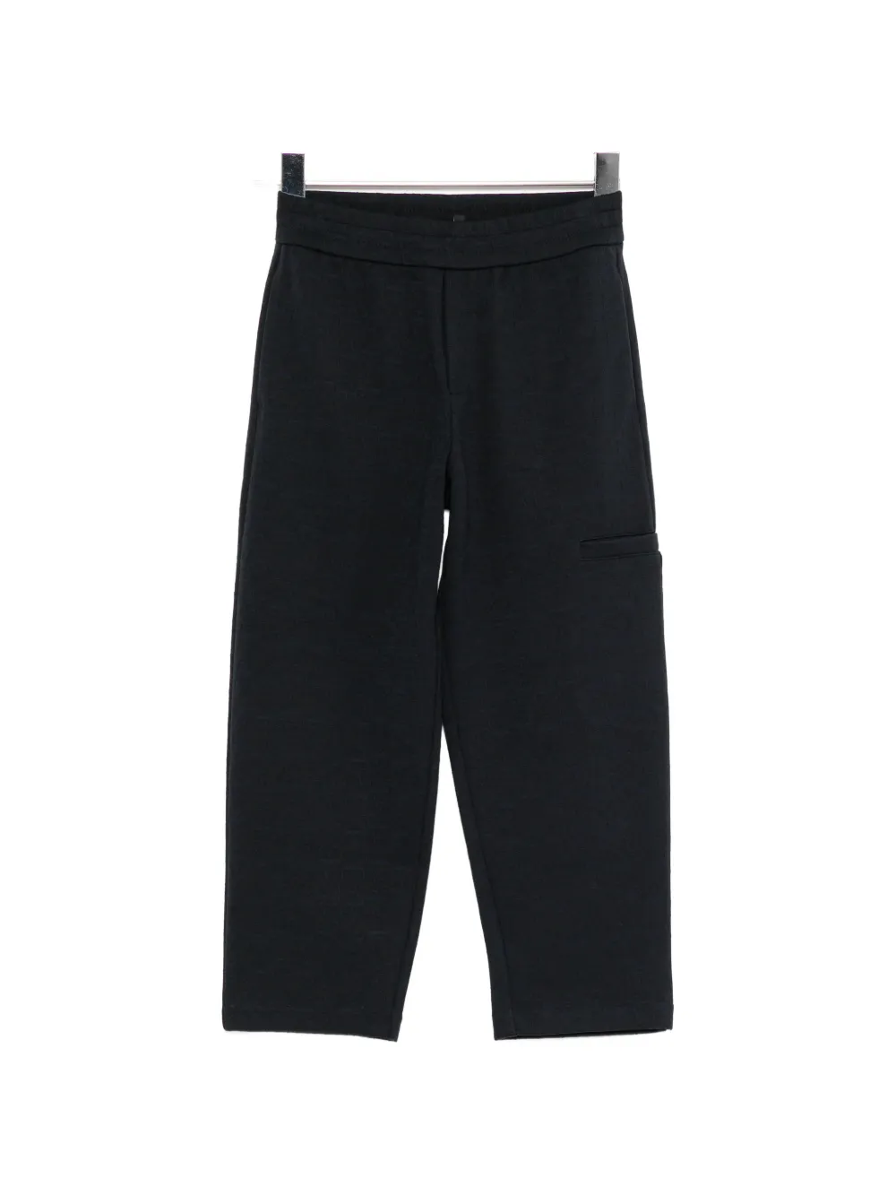 Emporio Armani Kids elasticated-waistband straight-leg logo trousers - Blu