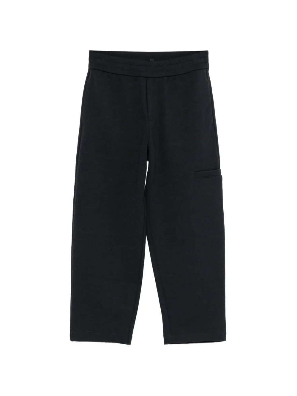 Emporio Armani Kids elasticated-waistband straight-leg logo trousers - Blu