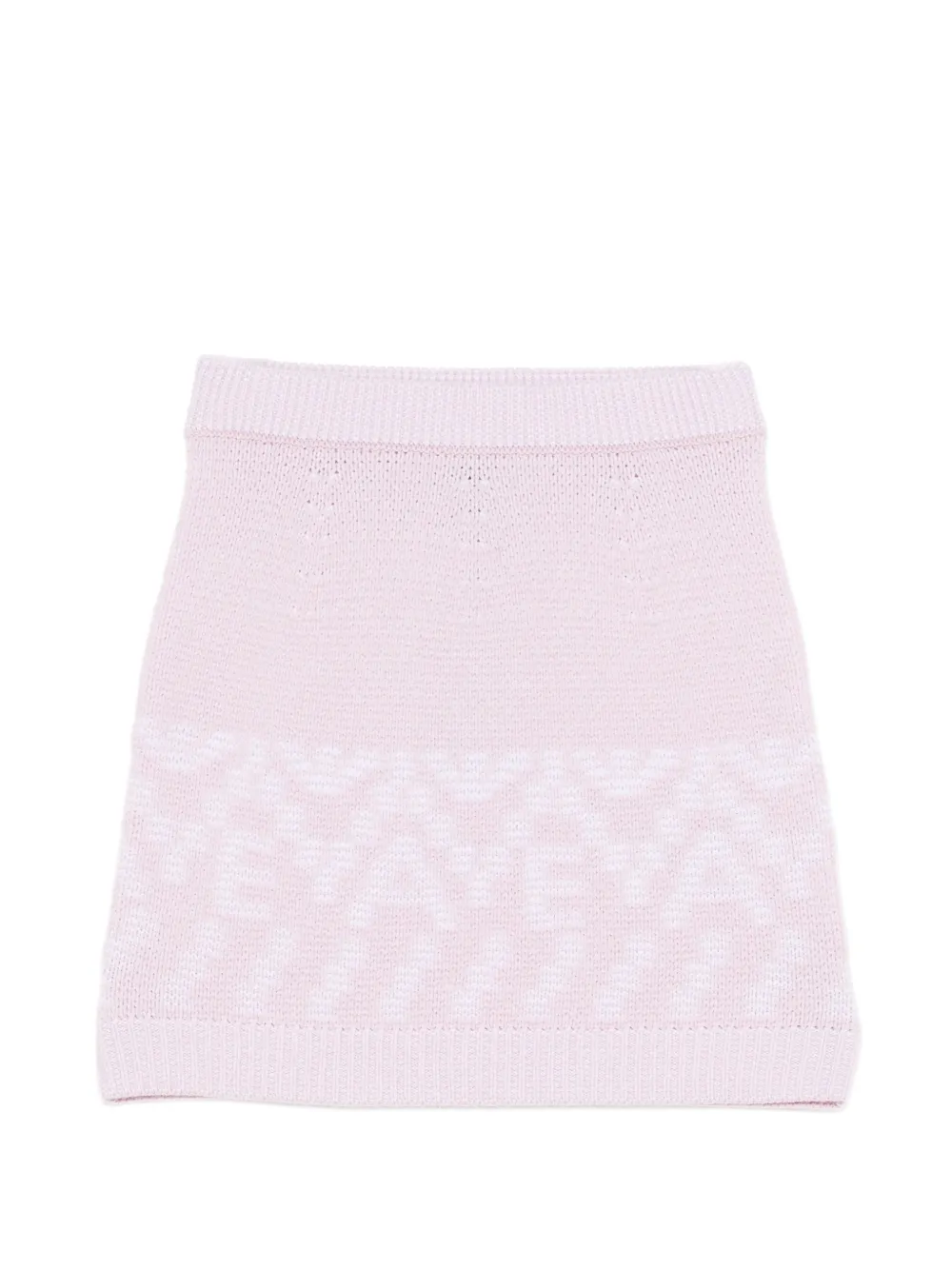 Emporio Armani Kids jupe à logo en intarsia - Rose Emporio Armani Kids jupe à logo en intarsia - Rose