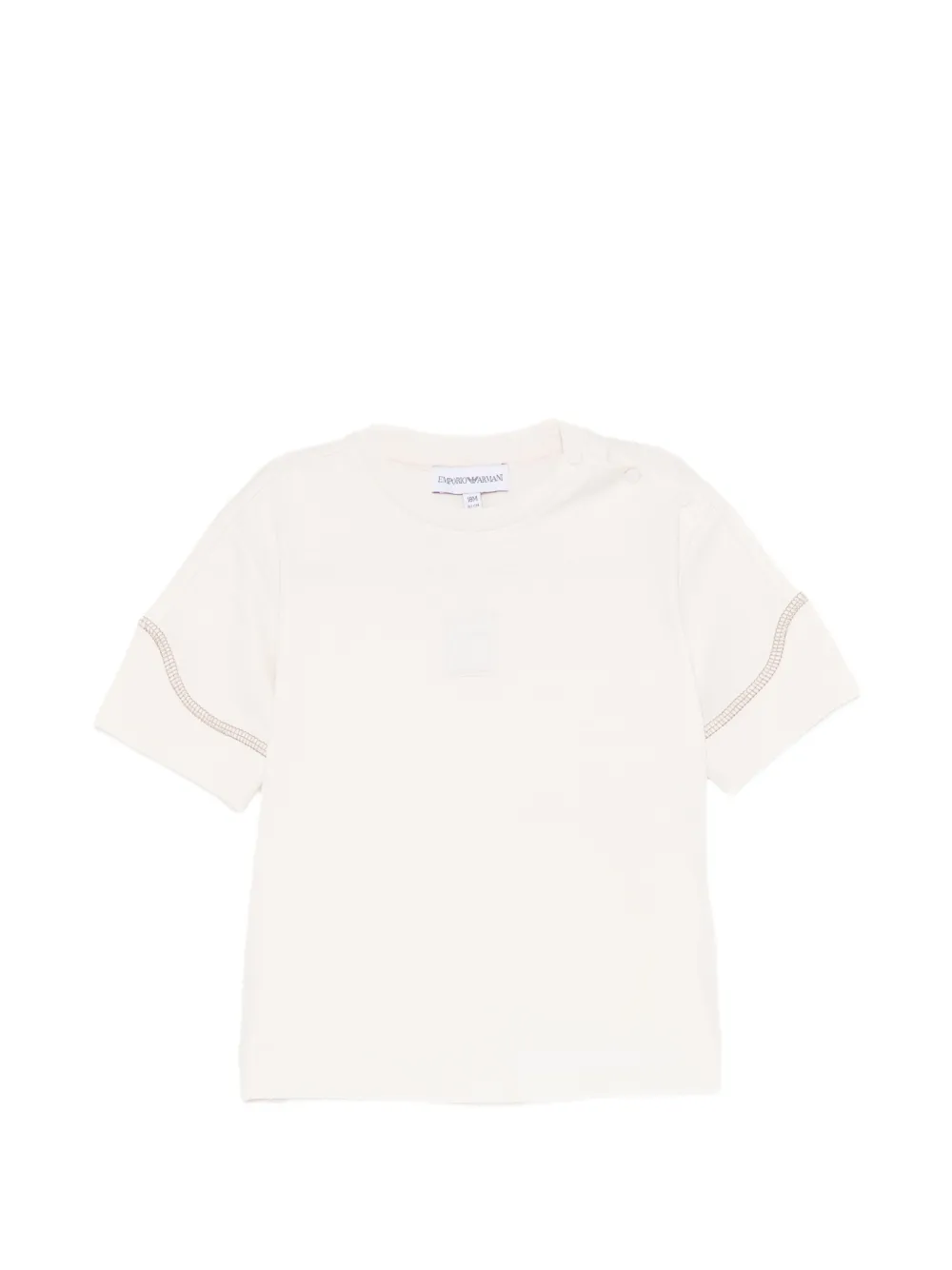 Emporio Armani Kids logo-patch T-shirt - Toni neutri