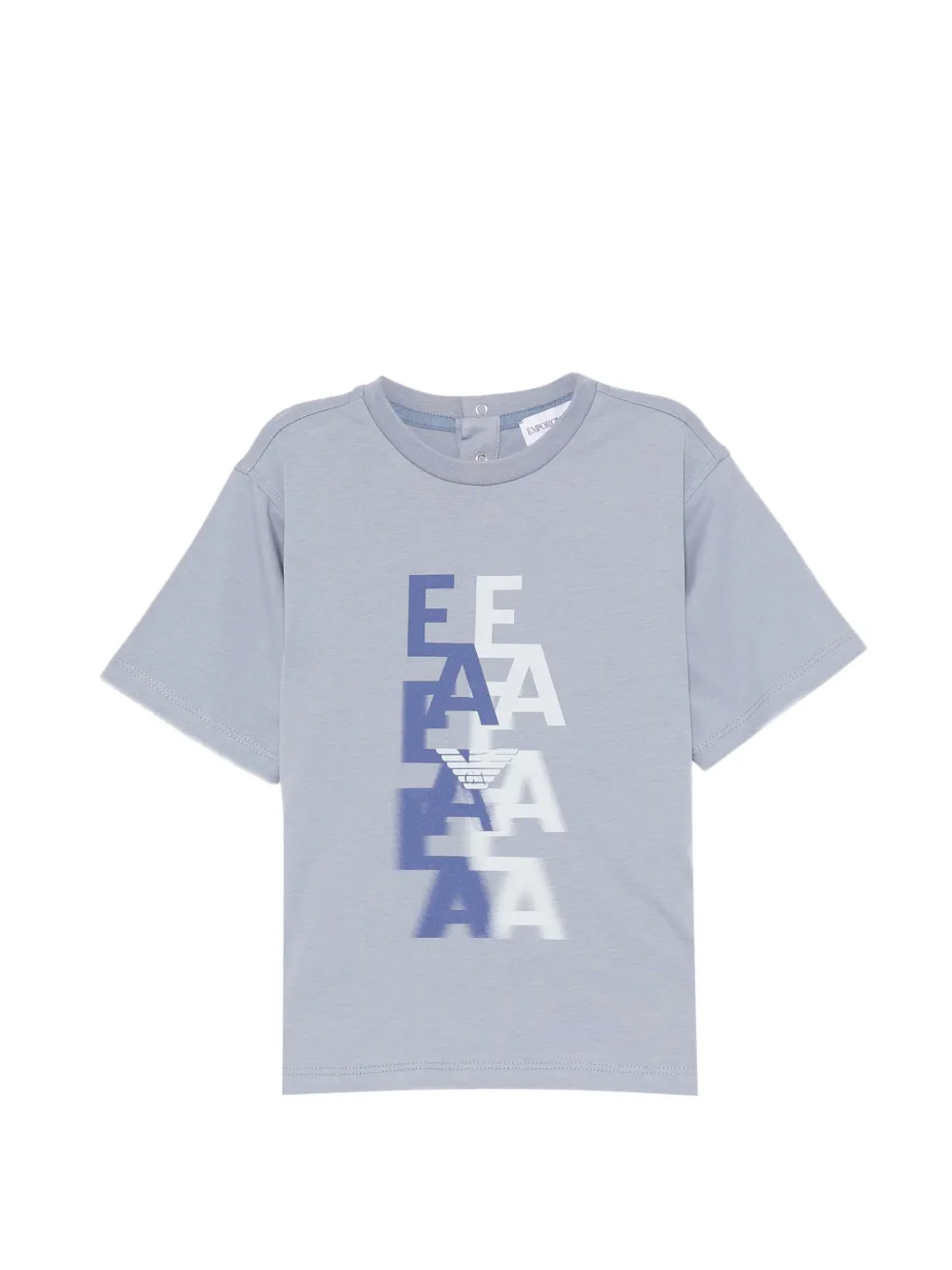 Emporio Armani Kids logo-print cotton T-shirt - Blu